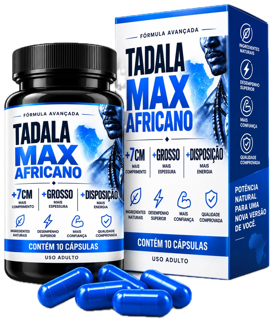 Tadala Max Africano — caixa e frasco